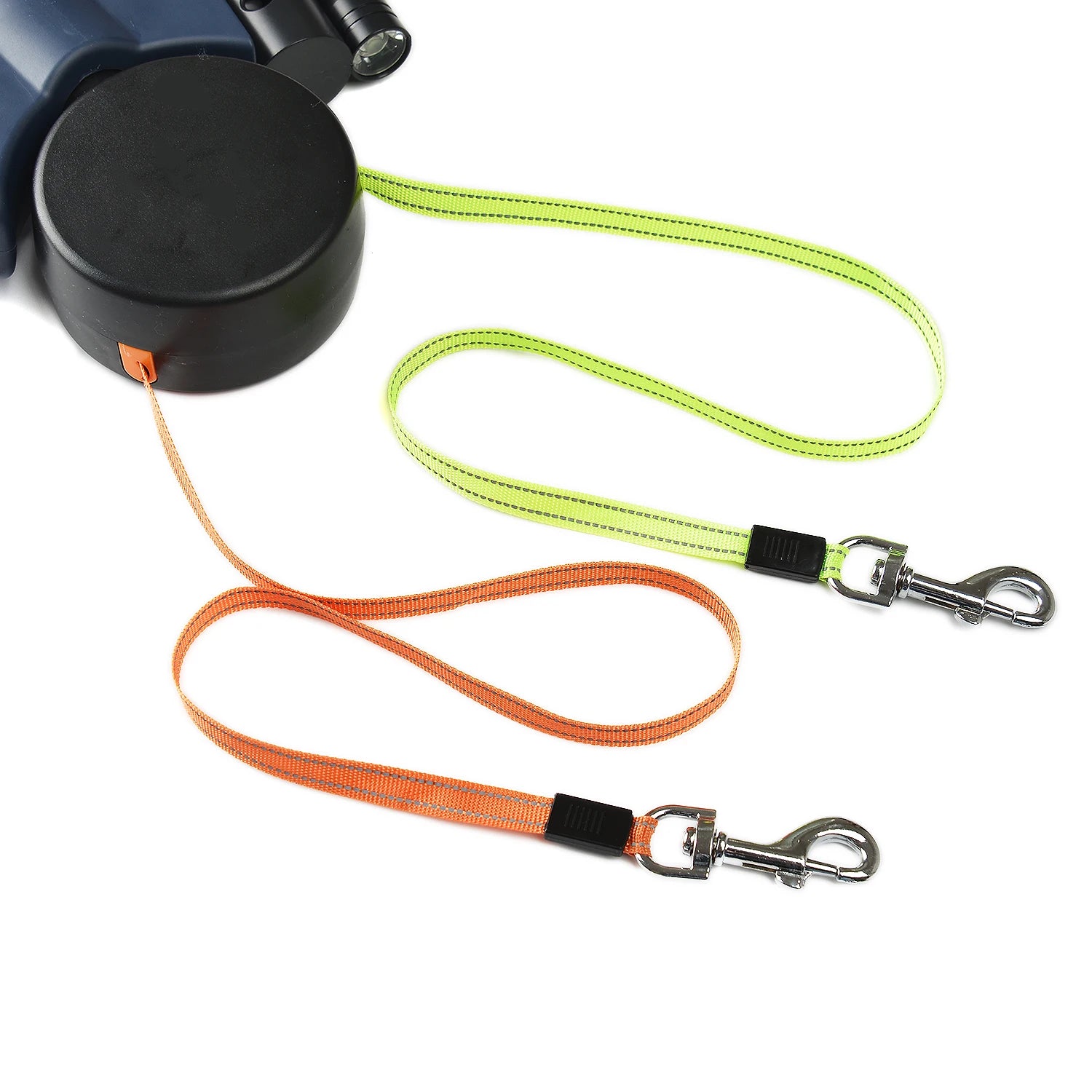 DuoWalk Pro Leash: 360° Dual Retractable Leash with Lights