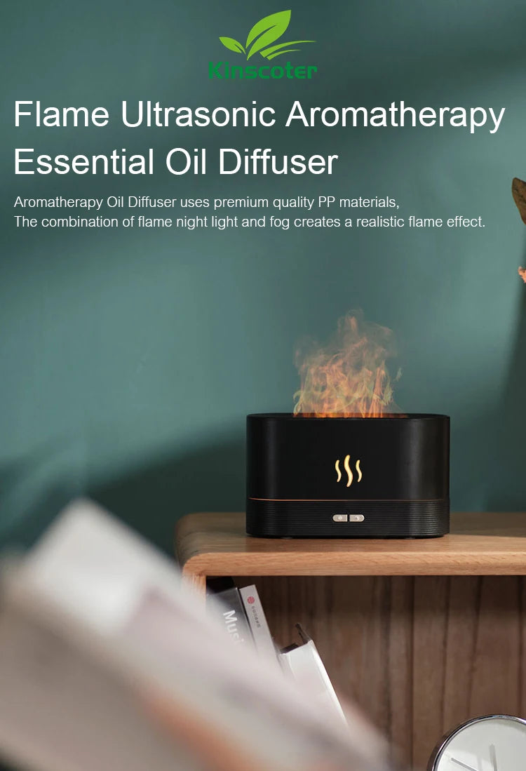 FlameMist | Ultrasonic Cool Mist Diffuser with LED Flame Effect