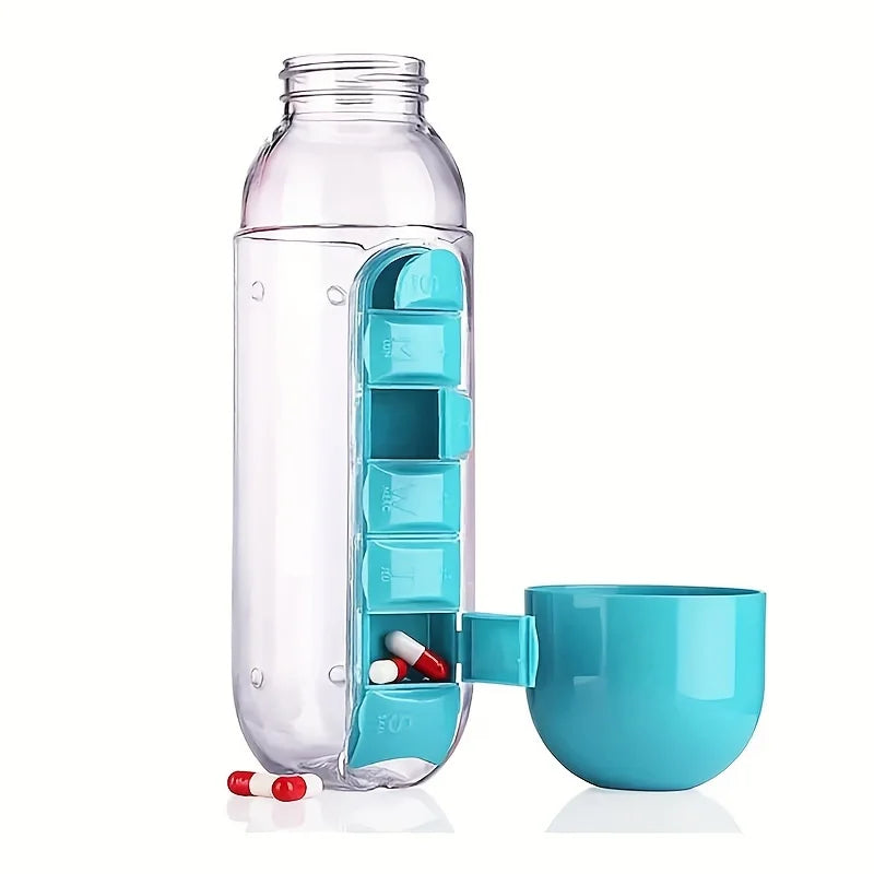 HydraPill Bottle | Portable Water Bottle with Built-in Pill Organizer