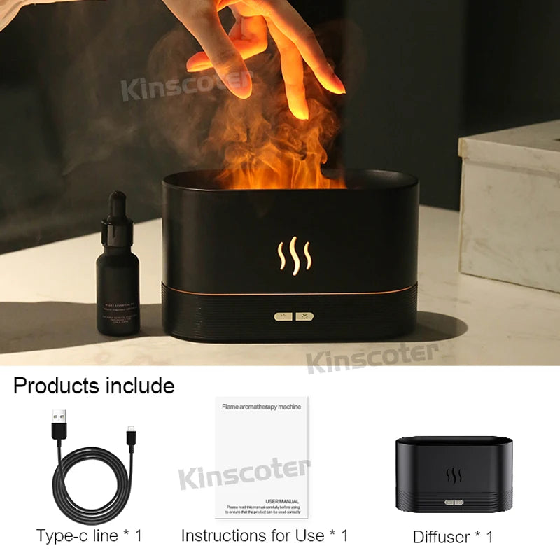 FlameMist | Ultrasonic Cool Mist Diffuser with LED Flame Effect