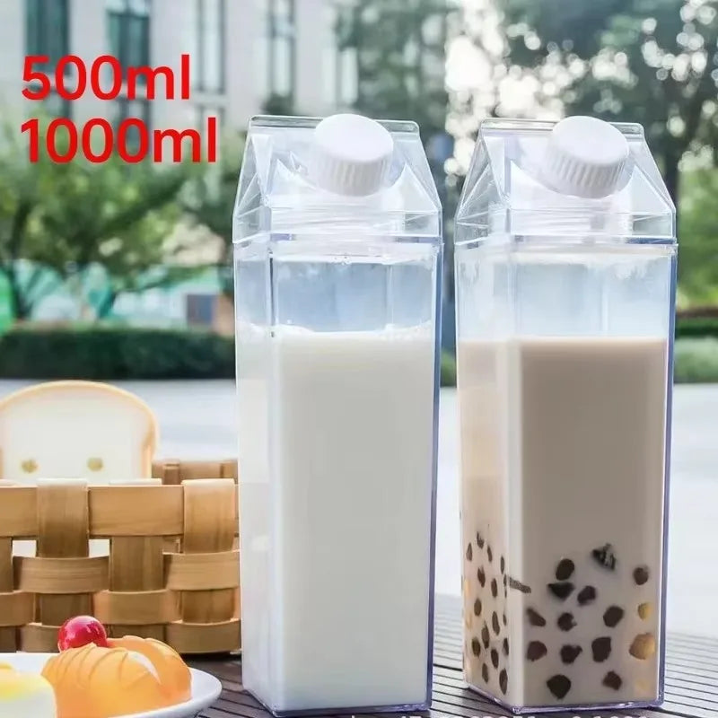 ClearCarton Bottle: Reusable Transparent Water & Milk Container