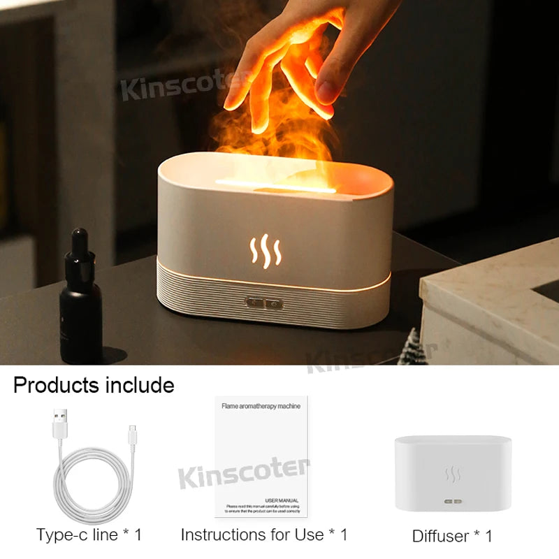 FlameMist | Ultrasonic Cool Mist Diffuser with LED Flame Effect