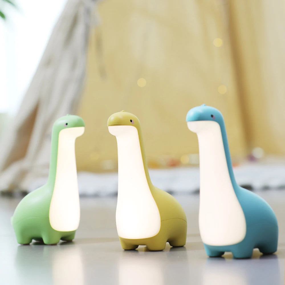 DinoGlow Night Light | Adjustable Brightness & USB-C Charging for Kids