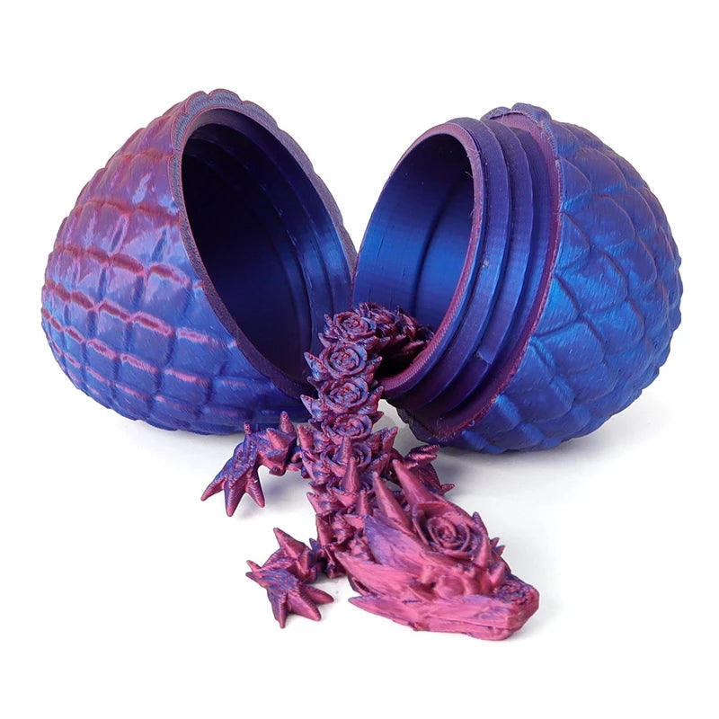 DragonEgg Poseable Figurine - 3D Printed Gem with Flexible Design