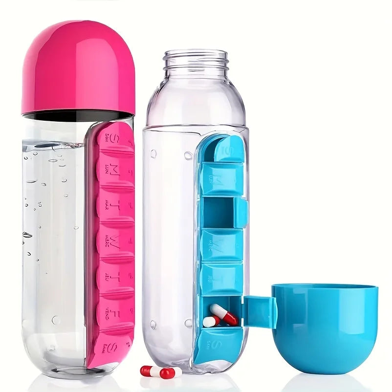 HydraPill Bottle | Portable Water Bottle with Built-in Pill Organizer