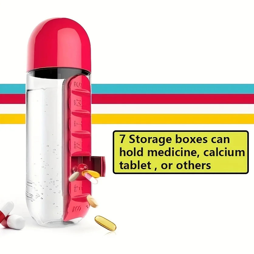 HydraPill Bottle | Portable Water Bottle with Built-in Pill Organizer