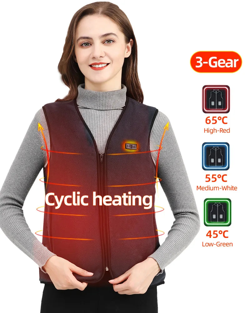 HeatZone Pro Vest - USB-Powered Heated Vest with 10 Customizable Zones