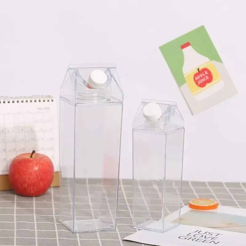 ClearCarton Bottle: Reusable Transparent Water & Milk Container