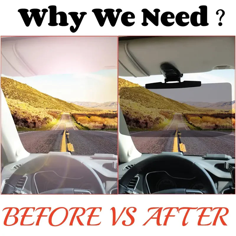 ClearView Car Sun Visor: Anti-Glare & UV Protection for Safer Driving