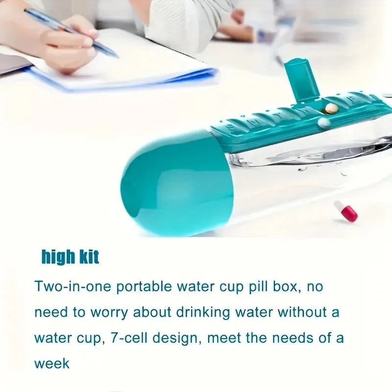 HydraPill Bottle | Portable Water Bottle with Built-in Pill Organizer