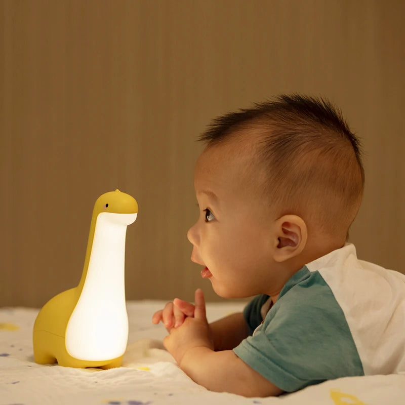 DinoGlow Night Light | Adjustable Brightness & USB-C Charging for Kids