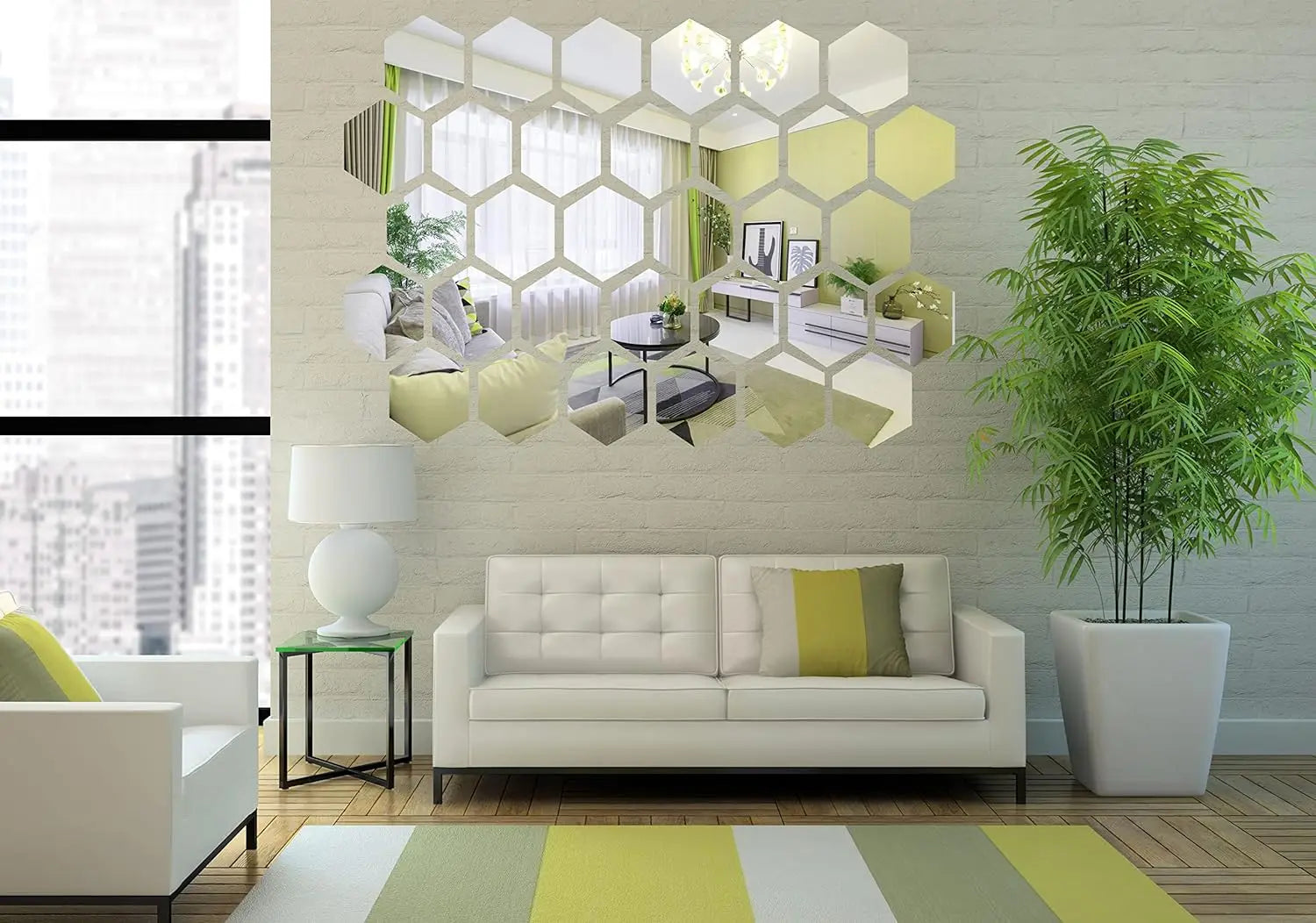 HexaReflect Mirror Stickers - Stylish Peel & Stick Wall Décor