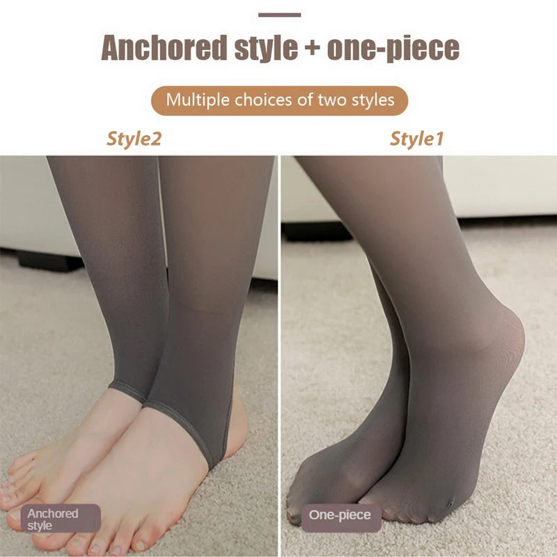 CozyGlam Stockings - Thermal Fleece Pantyhose for Winter Style