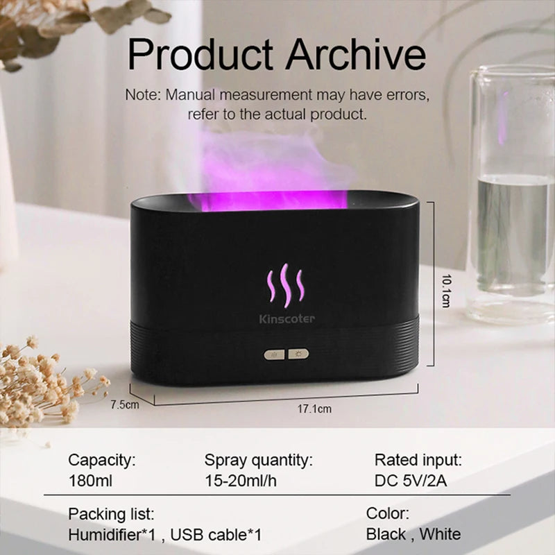 FlameMist | Ultrasonic Cool Mist Diffuser with LED Flame Effect