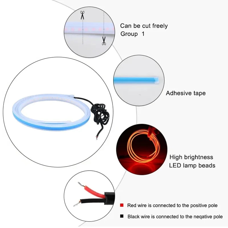 GlowGuide DRL | 150cm LED Car Hood Decorative Light (12V)