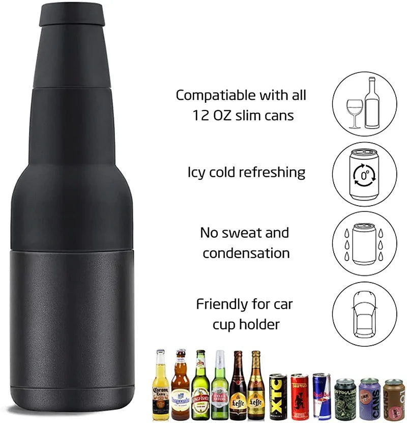 ChillMate 3-in-1 Stainless Steel Beer & Bottle Holder | Vacuum Insulated Cooler