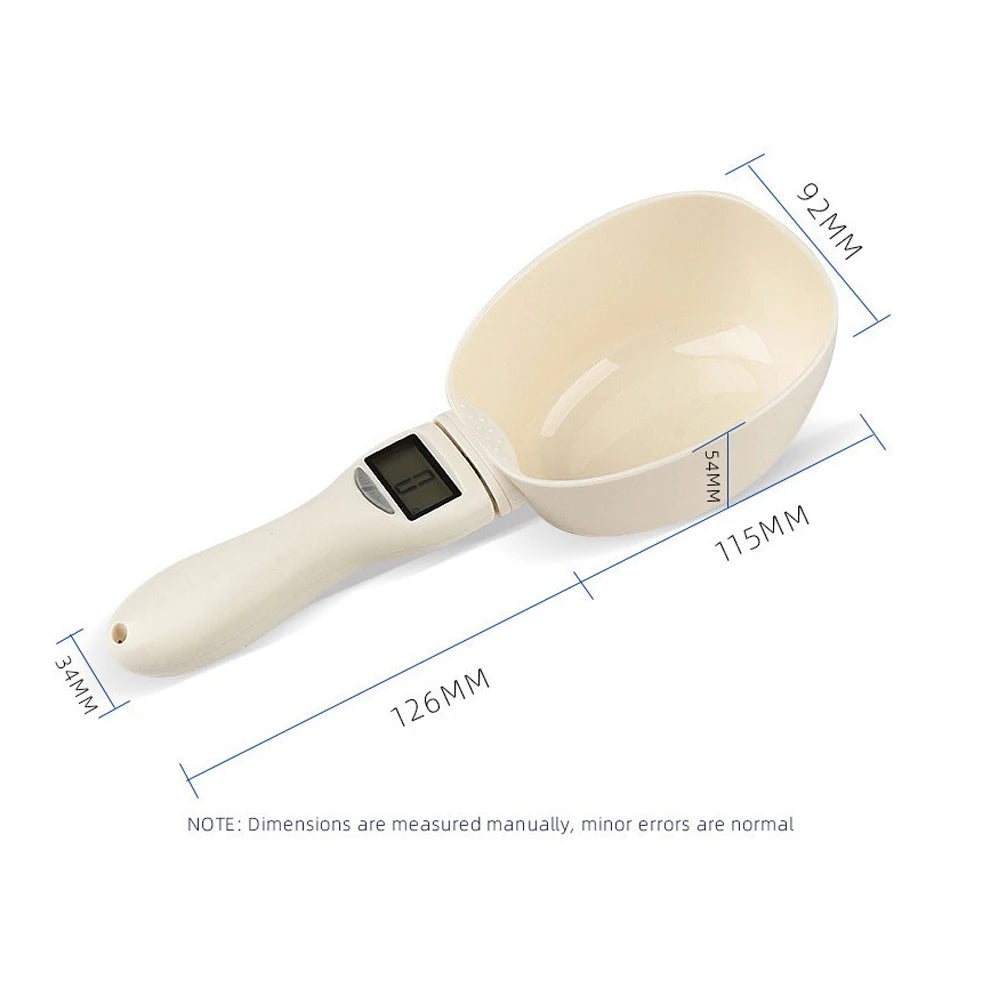 Digital Pet Food Measuring Spoon Scale - LCD Display, Battery Included