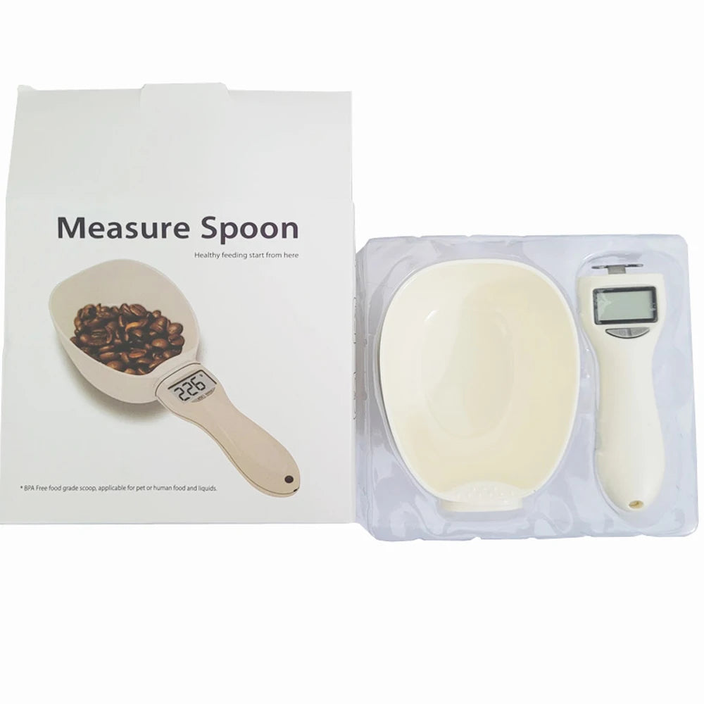 Digital Pet Food Measuring Spoon Scale - LCD Display, Battery Included