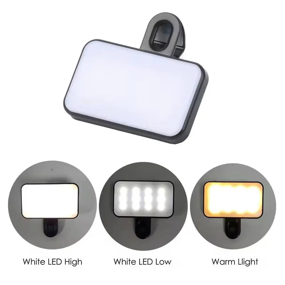 GlowClip Pro Fill Light | Portable Rechargeable Selfie Light with Adjustable Brightness