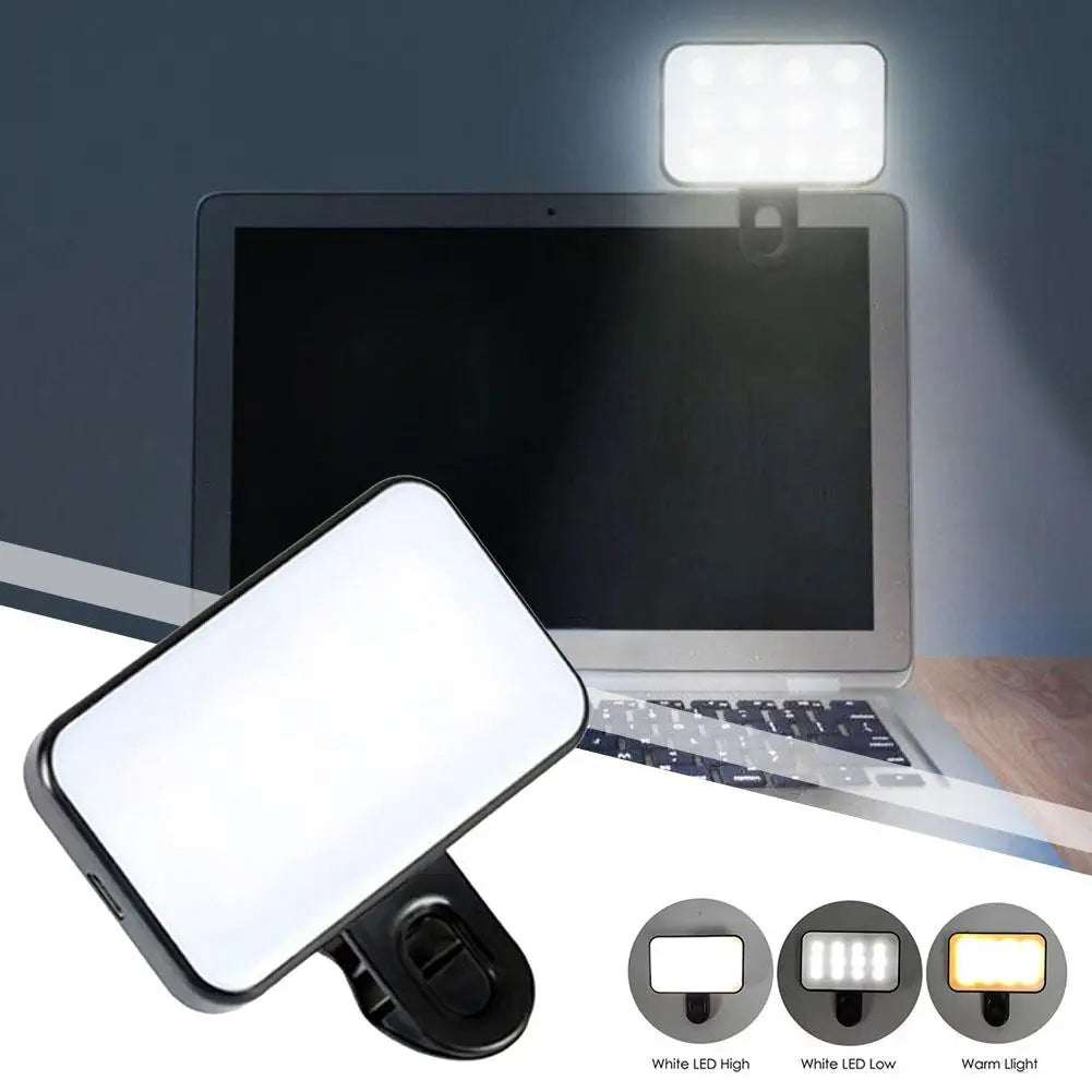 GlowClip Pro Fill Light | Portable Rechargeable Selfie Light with Adjustable Brightness