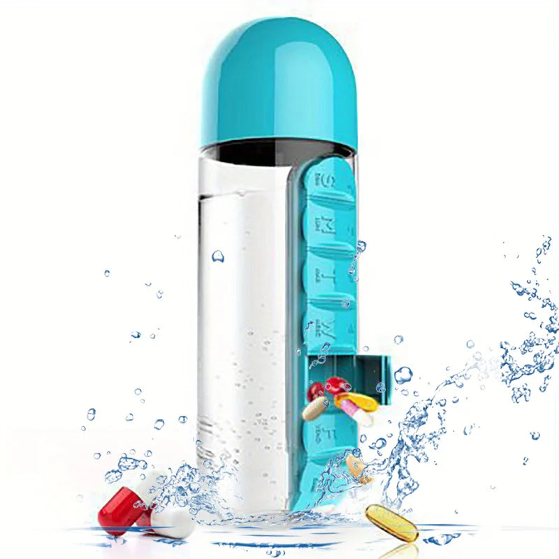 HydraPill Bottle | Portable Water Bottle with Built-in Pill Organizer