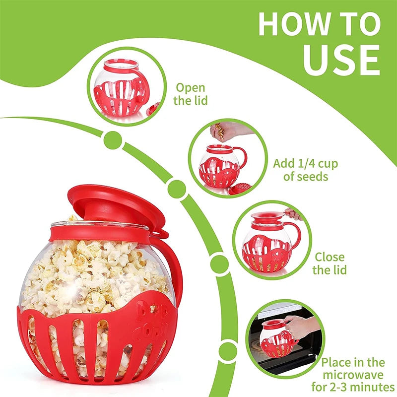 PopPro Glass Popcorn Maker - Eco-Friendly Snack Solution