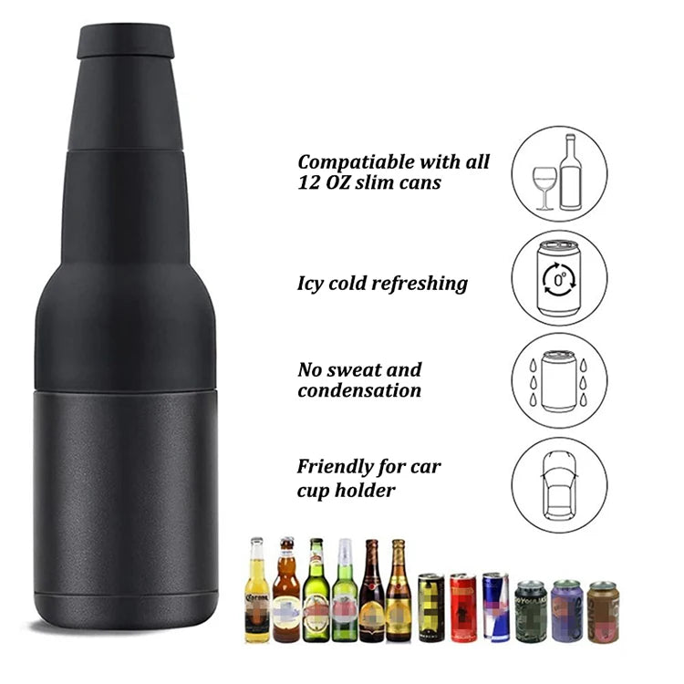 ChillMate 3-in-1 Stainless Steel Beer & Bottle Holder | Vacuum Insulated Cooler