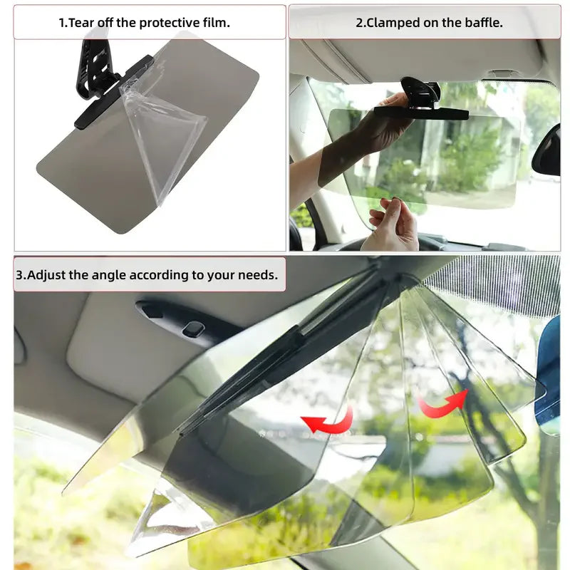 ClearView Car Sun Visor: Anti-Glare & UV Protection for Safer Driving