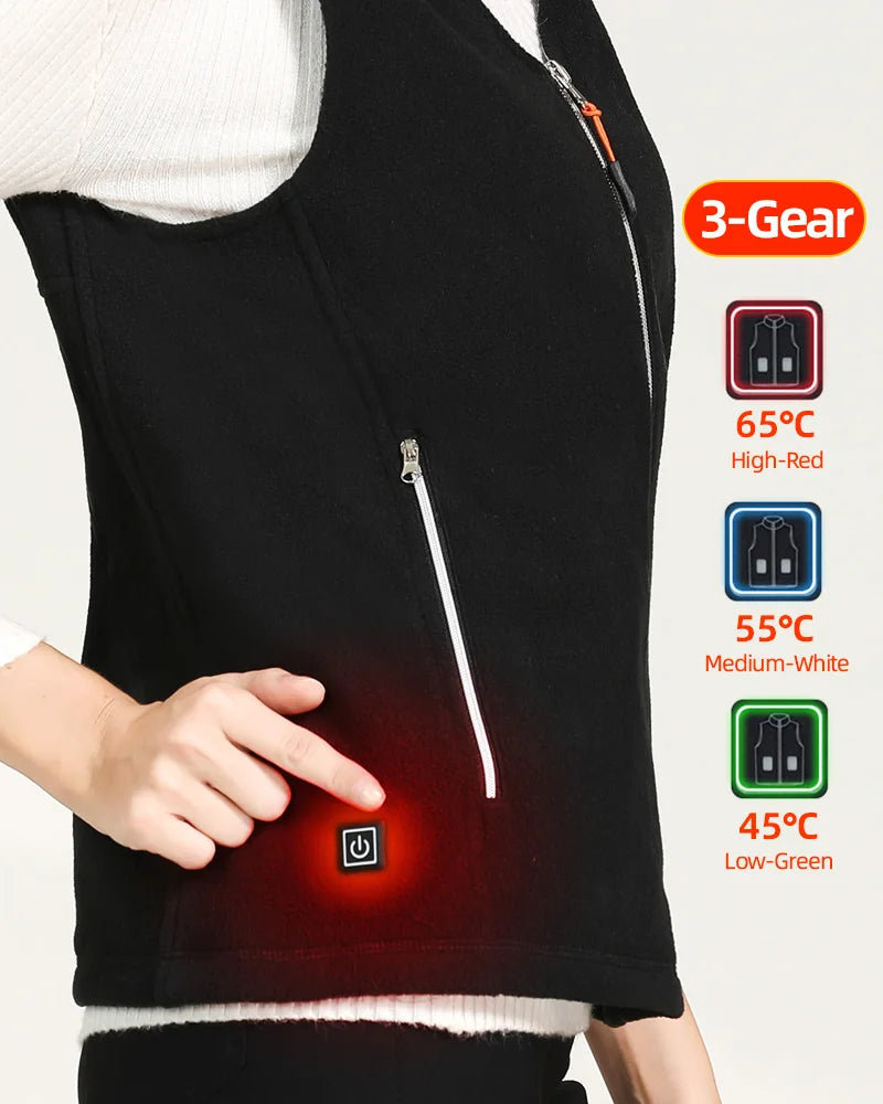 HeatZone Pro Vest - USB-Powered Heated Vest with 10 Customizable Zones