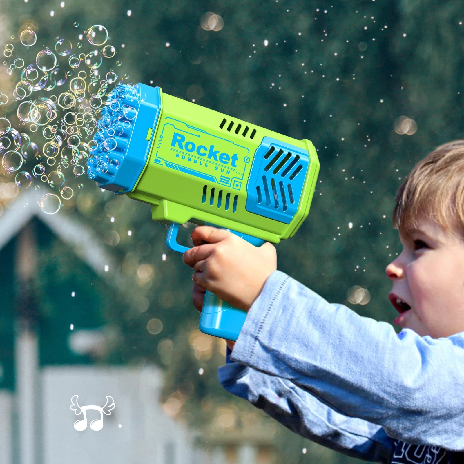 BubbleBlast Pro | 40-Hole Electric Bubble Gun with LED Light