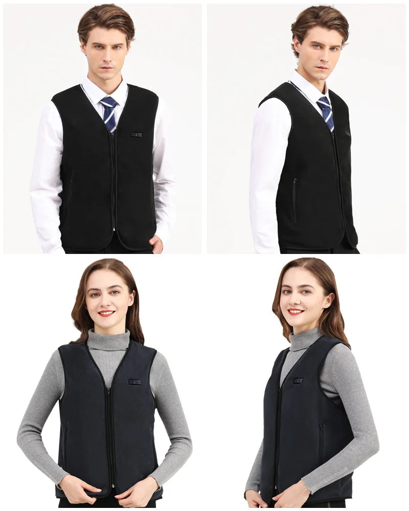 HeatZone Pro Vest - USB-Powered Heated Vest with 10 Customizable Zones