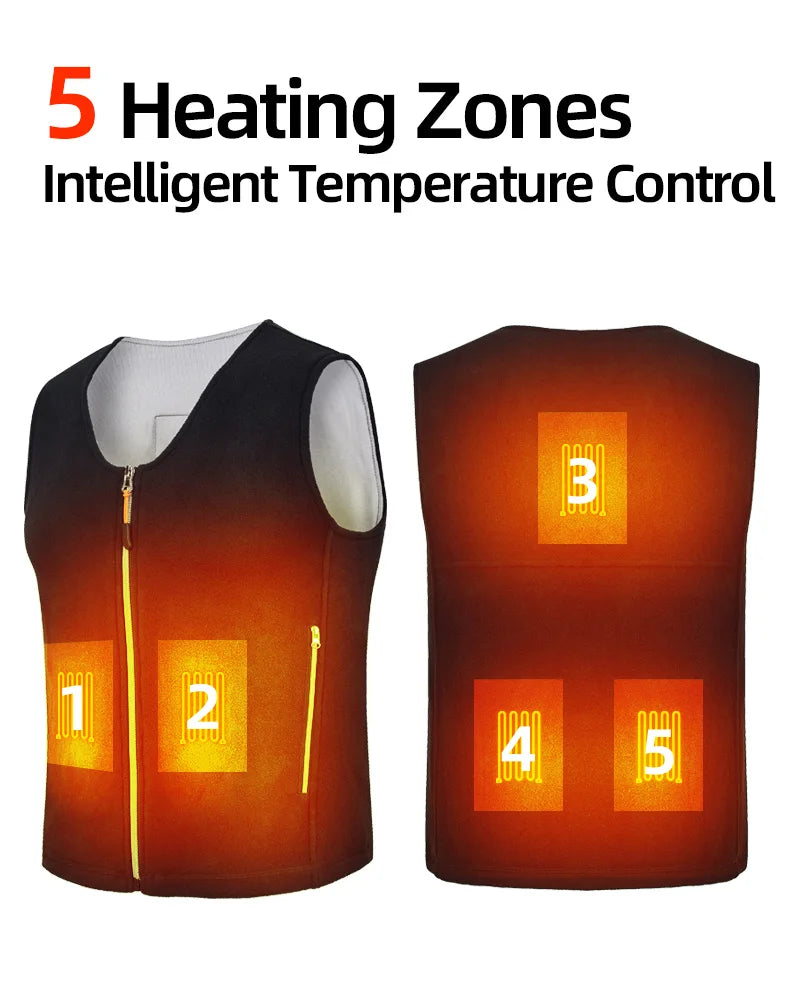 HeatZone Pro Vest - USB-Powered Heated Vest with 10 Customizable Zones