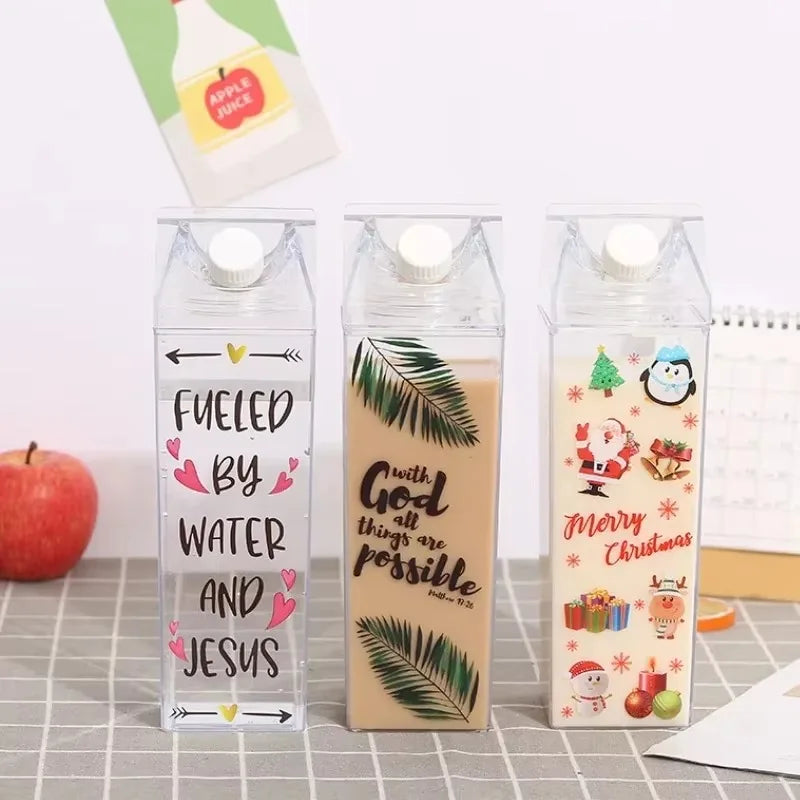 ClearCarton Bottle: Reusable Transparent Water & Milk Container