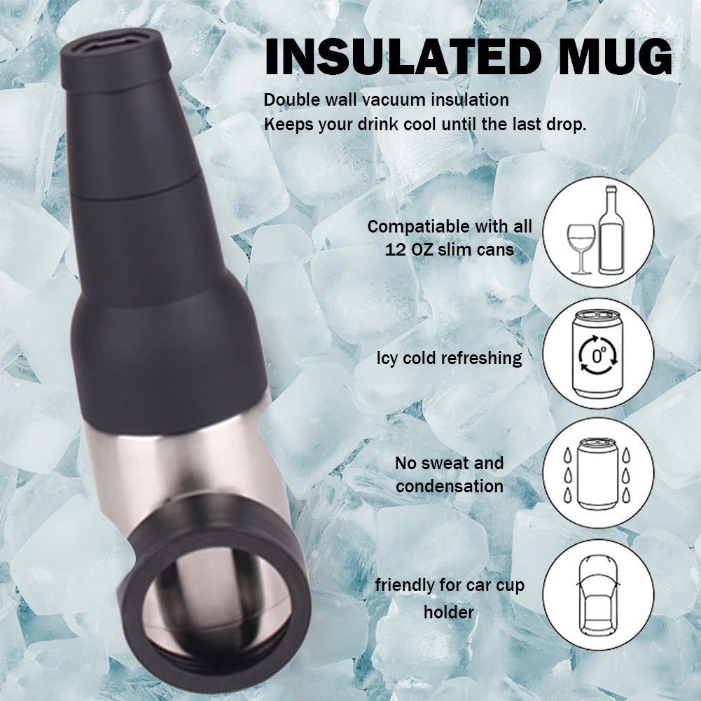 ChillMate 3-in-1 Stainless Steel Beer & Bottle Holder | Vacuum Insulated Cooler